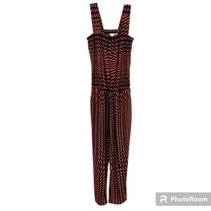 Mlle Gabrielle Orange and Navy Stripe Jumpsuit - 1X